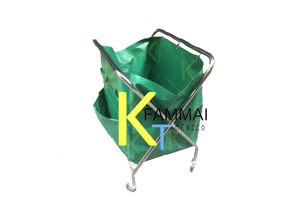 Carro de aseo en forma de tijeras, llanta plana en color negro